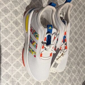 Adidas Kids White Sneakers with Multicolor Accents